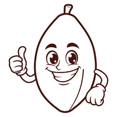  Hand drawn Thumbs up Coffee Bean vector Clipart Illustration with a white background 
