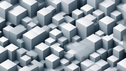 Obraz premium Abstract 3D Rendering of Gray Cubes Geometric Background Modern Design Digital Art Texture