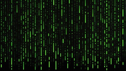 Abstract Green Digital Rain Background Futuristic Technology Binary Code Data Stream Cyber Security
