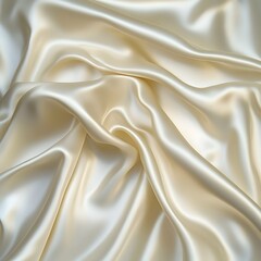 Obraz premium Elegant Draped Cream Satin Fabric Texture Background