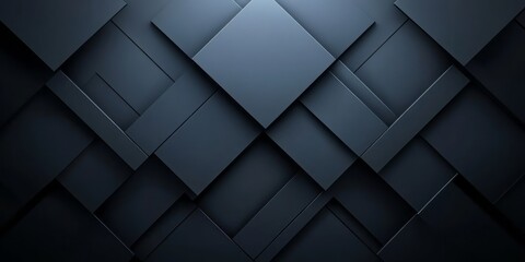 Fototapeta premium Dark geometric abstract featuring intersecting and layered square shapes