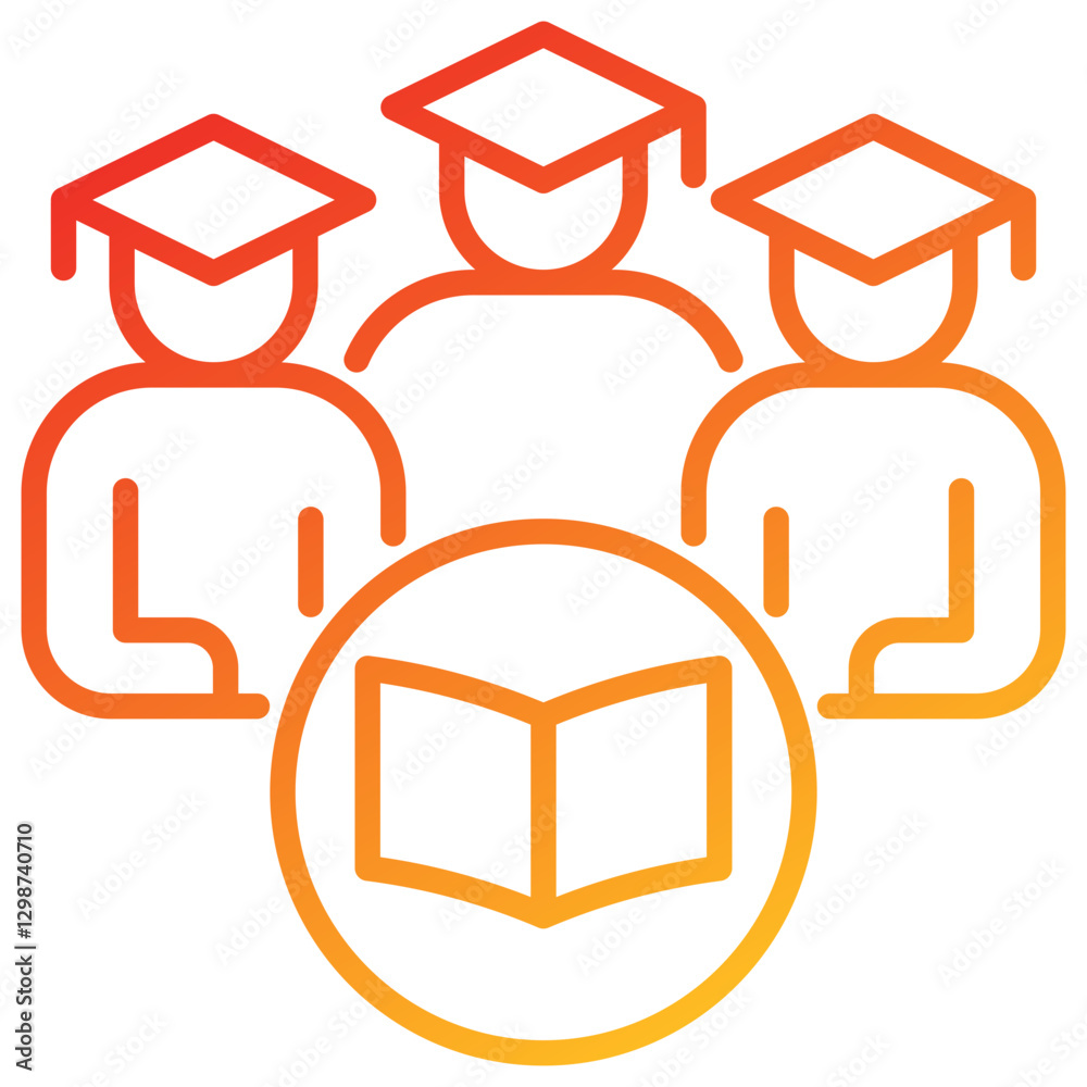 Poster student line gradient icon