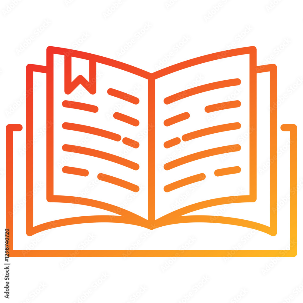 Poster open book line gradient icon