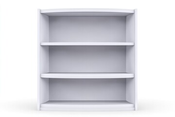 Minimalistic white shelving unit with three spacious compartment