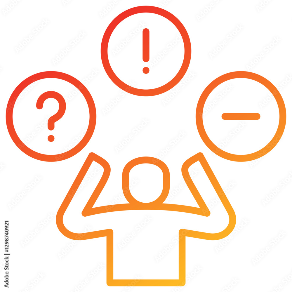 Poster issue line gradient icon