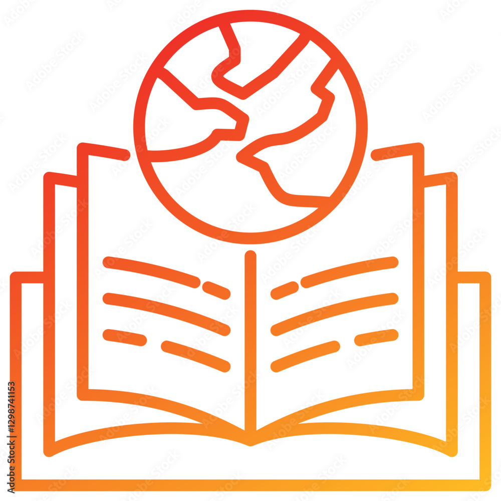 Poster Global Learning Line Gradient Icon