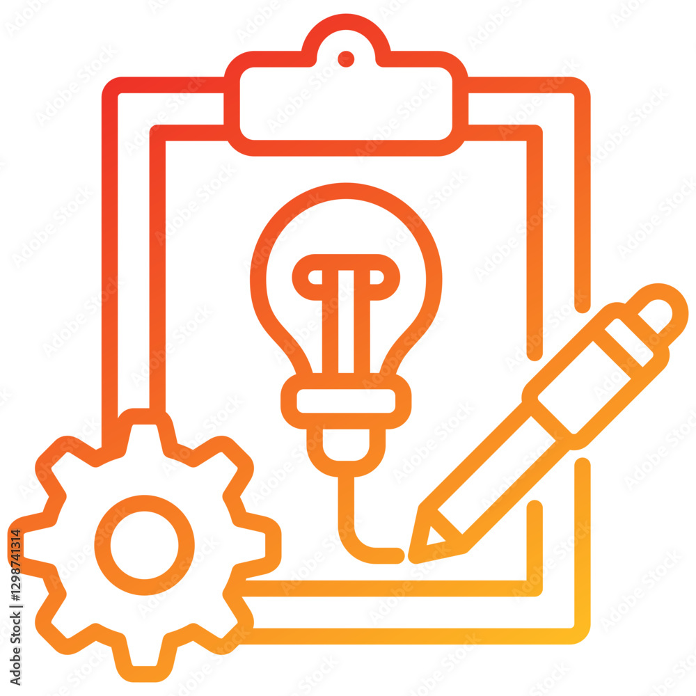 Poster concept line gradient icon