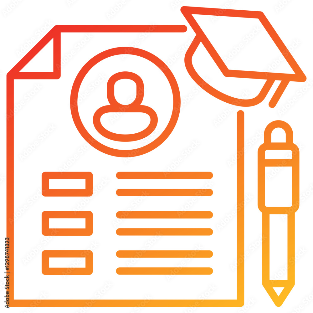Poster curriculum line gradient icon