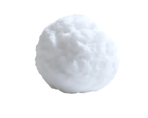 Realistic Snowball Isolated on Black Background on transparent background Generative Ai