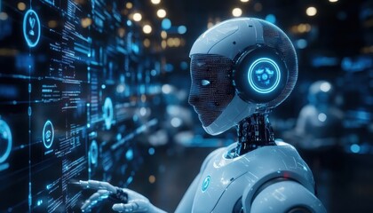 A support team using AI chatbots to handle customer inquiries efficiently, Customer service, Modern and streamlined