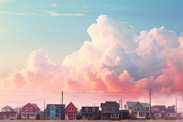 Small town background outdoors nature cloud.
