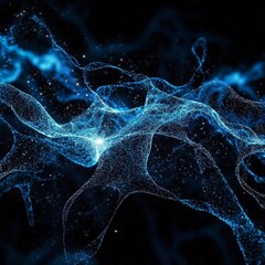 Blue energy waves and particles in a cosmic light display