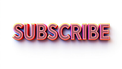 Subscribe Button 3d Render Colorful Text
