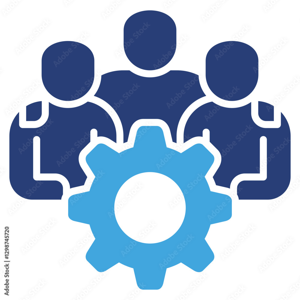 Poster teamwork two color icon