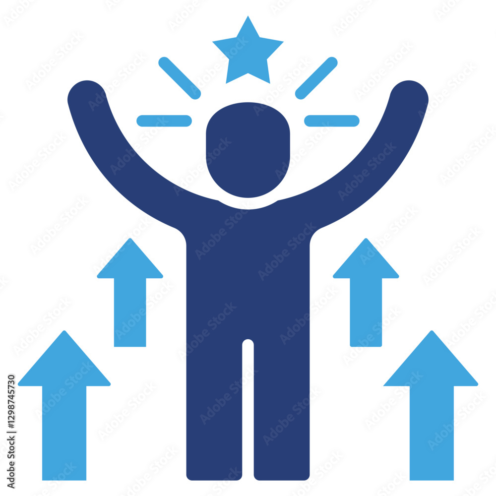 Poster motivation two color icon