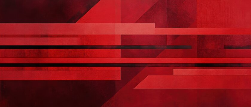 Abstract red geometric background with bold lines and patterns, modern design for business presentations, digital art, or trendy wallpaper, dynamic style.