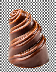 Chocolate candy in a twisted shape, Elegant Swirled Chocolate Candy for Confectionery Designs on transparent background, png, psd
