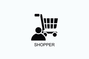 Shopper Icon Or Logo Isolated Vector Illustration