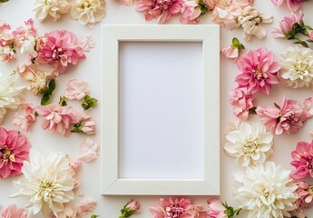 Obraz premium Elegant Flower Frame for Photography with White Background