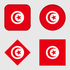 Obraz premium Tunisia Flag Icons Pack. Vector illustration.