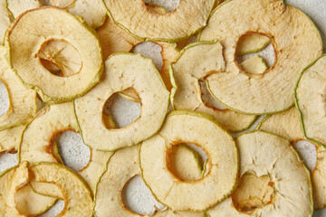 Dried fruit date detail apple on the table up view.