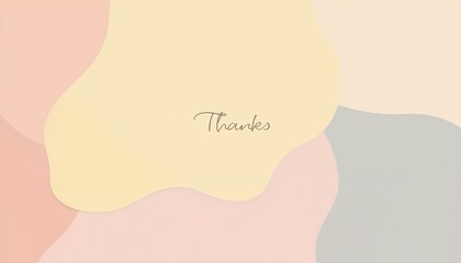 Colorful abstract background with "Thanks" handwritten text in a modern design copy space