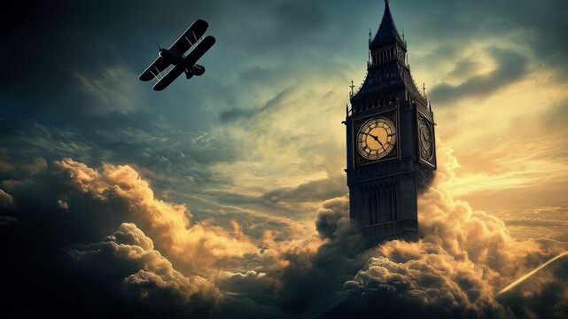 Big Ben Above the Clouds: A Surreal London Landscape