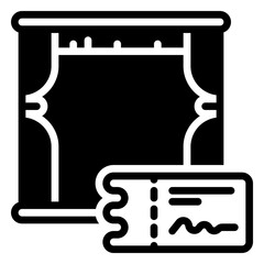 ticket icon, glyph icon style