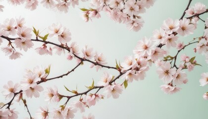 Fototapeta premium Pink Blossom Flowers on Branches: Beautiful Spring Floral Scene in Soft Natural Light
