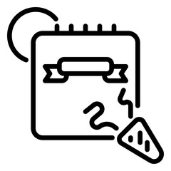 New Year icon, line icon style