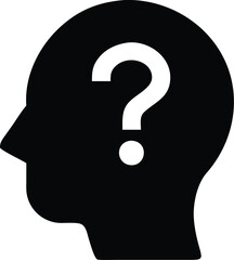 Question mark on the head. Vector illustration
