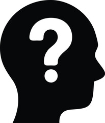 Question mark on the head. Vector illustration
