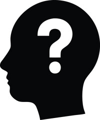 Question mark on the head. Vector illustration
