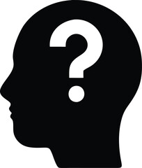 Question mark on the head. Vector illustration
