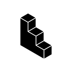 Obraz premium 3D Stairs vector element silhouette. step to success. stairs symbol flat illustration on white