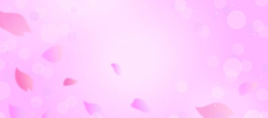 Vibrant Pink Sakura Petal Background with Soft Bokeh for Romantic and Dreamy Designs, Soft pink background with falling petals and bokeh

