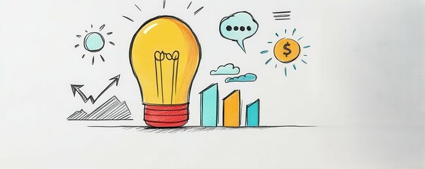 Startup organization model flat design side view entrepreneurship theme cartoon drawing colored pastel