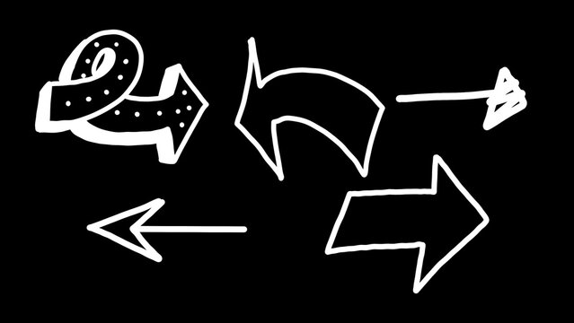 Outline Arrow Doodle Elements