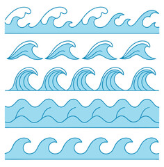 Wave icon set. Vector illustration
