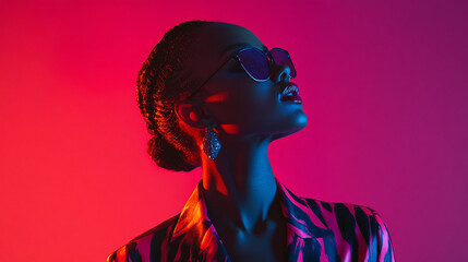 Portrait Photography Session with Soft Lighting and Stylish Backdrop in Professional Studio Setting