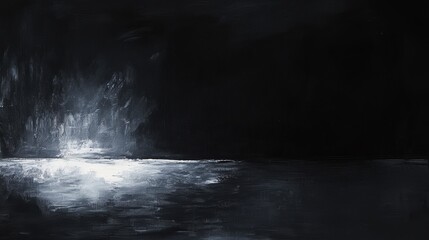 Naklejka premium Abstract dark background with soft light reflection on water, artistic blurred texture, modern minimalist design, perfect for creative projects and visuals.