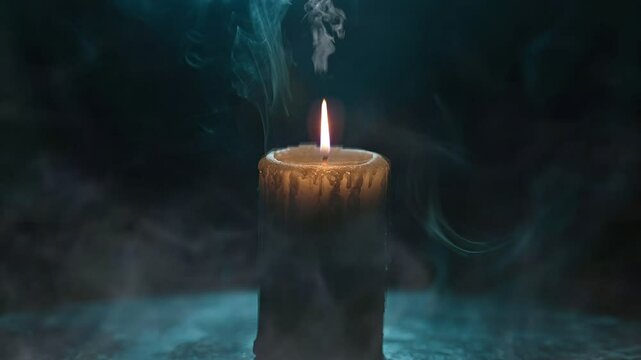 Bougie de deuil pour c&eacute;l&eacute;brer le jour du souvenir, arri&egrave;re-plan d'animation en boucle 4k