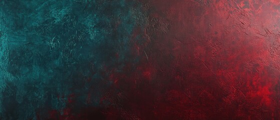 Fototapeta premium Abstract background with vibrant red and teal colors blending together, textured design suitable for digital art, websites, wallpapers, and graphic projects.