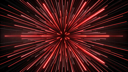 Red Starburst Light Rays Emanating from Central Point