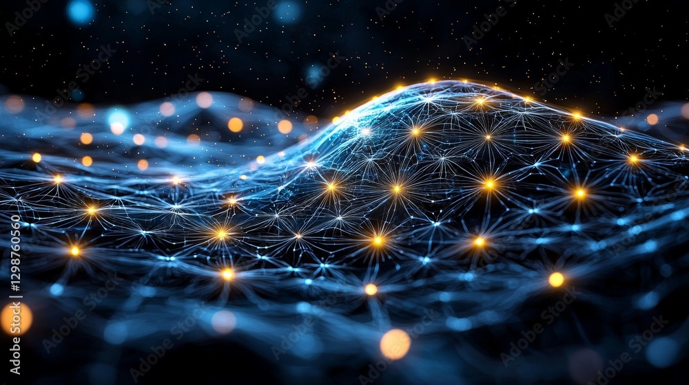 Aufkleber dynamic abstract digital network connection visuals virtual environment 3d graphics technology aeria