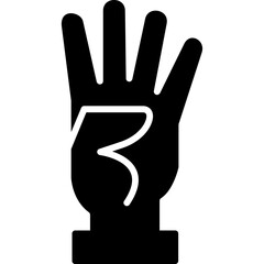 Four Fingers Up Icon