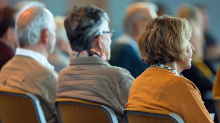 Audience of Senior Citizens Attentive at a Conference