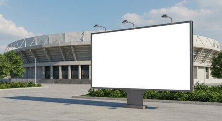 Blank Billboard Mockup Near Stadium