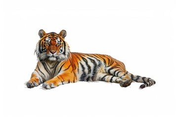 Obraz premium Majestic tiger on white background