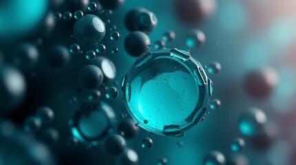 Turquoise Spheres Abstract